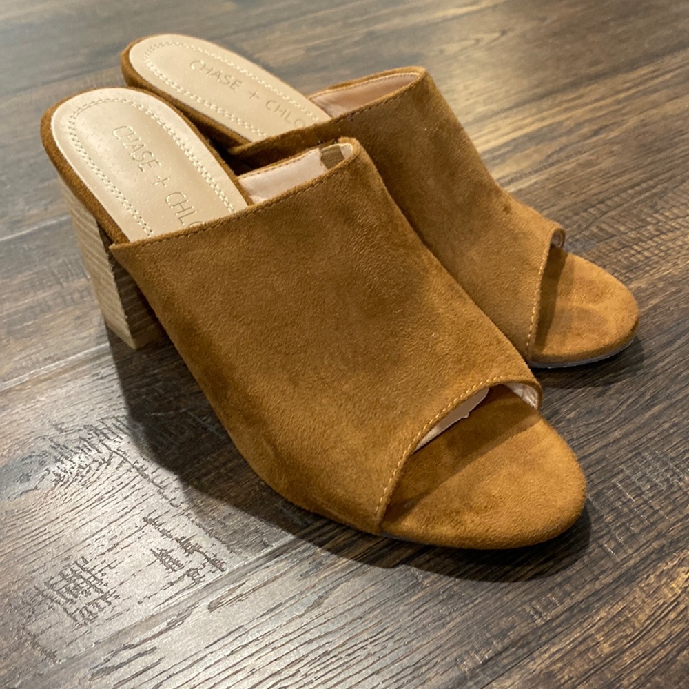 Chase + Chloe suede heeled slides size 5.5